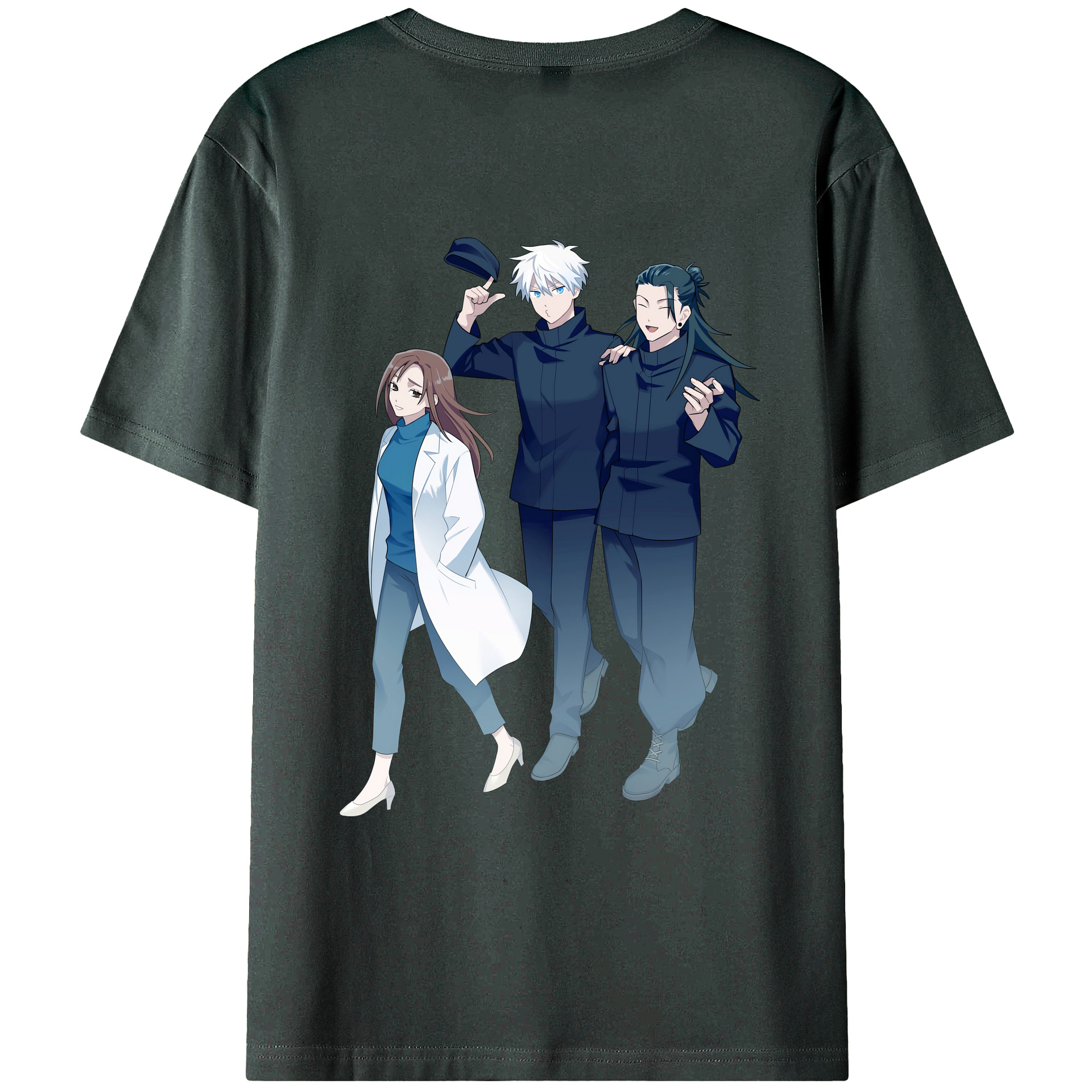 （画像用） 呪術廻戦 Jujutsu Kaisen 綿100％ メンズ半袖Tシャツ（バックプリント） 通気性